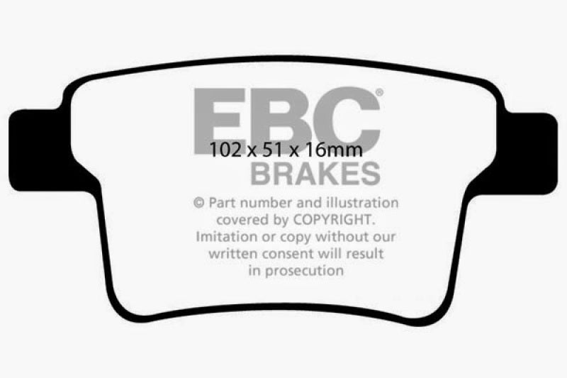 EBC 04-07 Ford Five Hundred 3.0 Yellowstuff Rear Brake Pads-Brake Pads - Performance-EBC