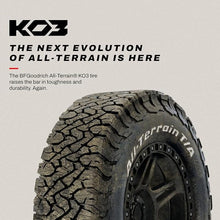 Load image into Gallery viewer, BFGoodrich All-Terrain KO3 37x12.50R18 tire angle view