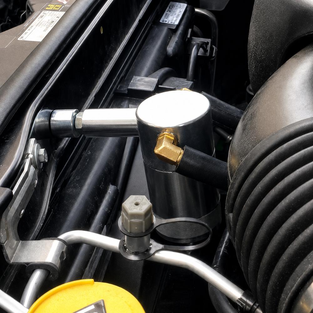 Billet Tech 20010 HEMI oil separator catch can for Charger Challenger 300 and Magnum