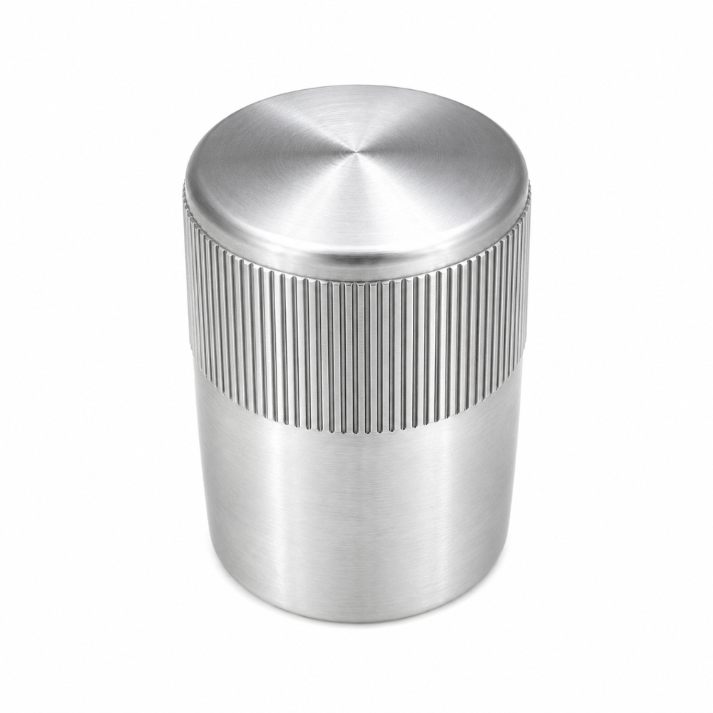 Billet A/C Port Cap 30013 for Dodge Charger, Challenger, Durango, Jeep Grand Cherokee Trackhawk, Chrysler 300 and Ram 1500 TRX in satin aluminum