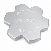 Load image into Gallery viewer, Billet Technology 30015 Sigma Series radiator cap cover with 5.7L Hemi engraving, billet aluminum, made in USA