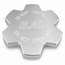 Load image into Gallery viewer, Billet Technology 30015 Sigma Series radiator cap cover with 6.4L Hemi engraving, billet aluminum, made in USA