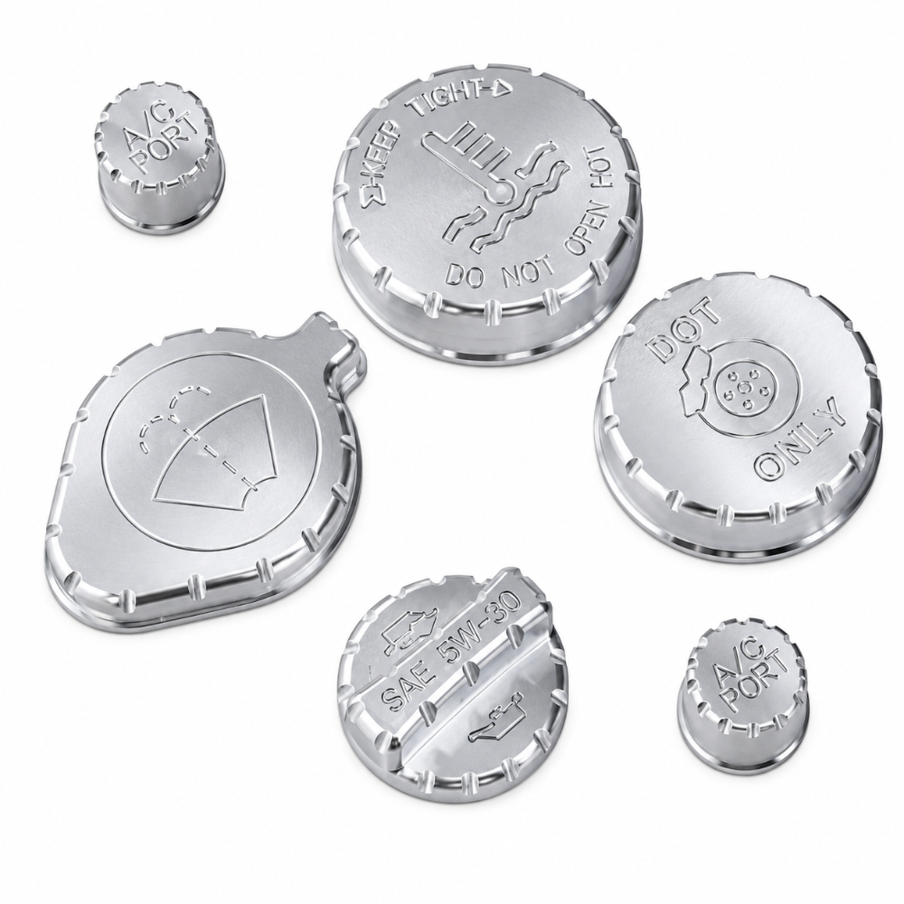 Billet Technology 6400-01 6-piece billet aluminum engine cap cover kit for 2021-2023 Ford Bronco 2.3L and 2.7L EcoBoost
