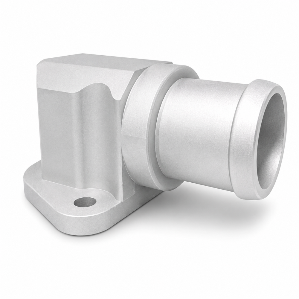 Billet Technology thermostat housing installed for Dodge Hellcat engine bay cooling system