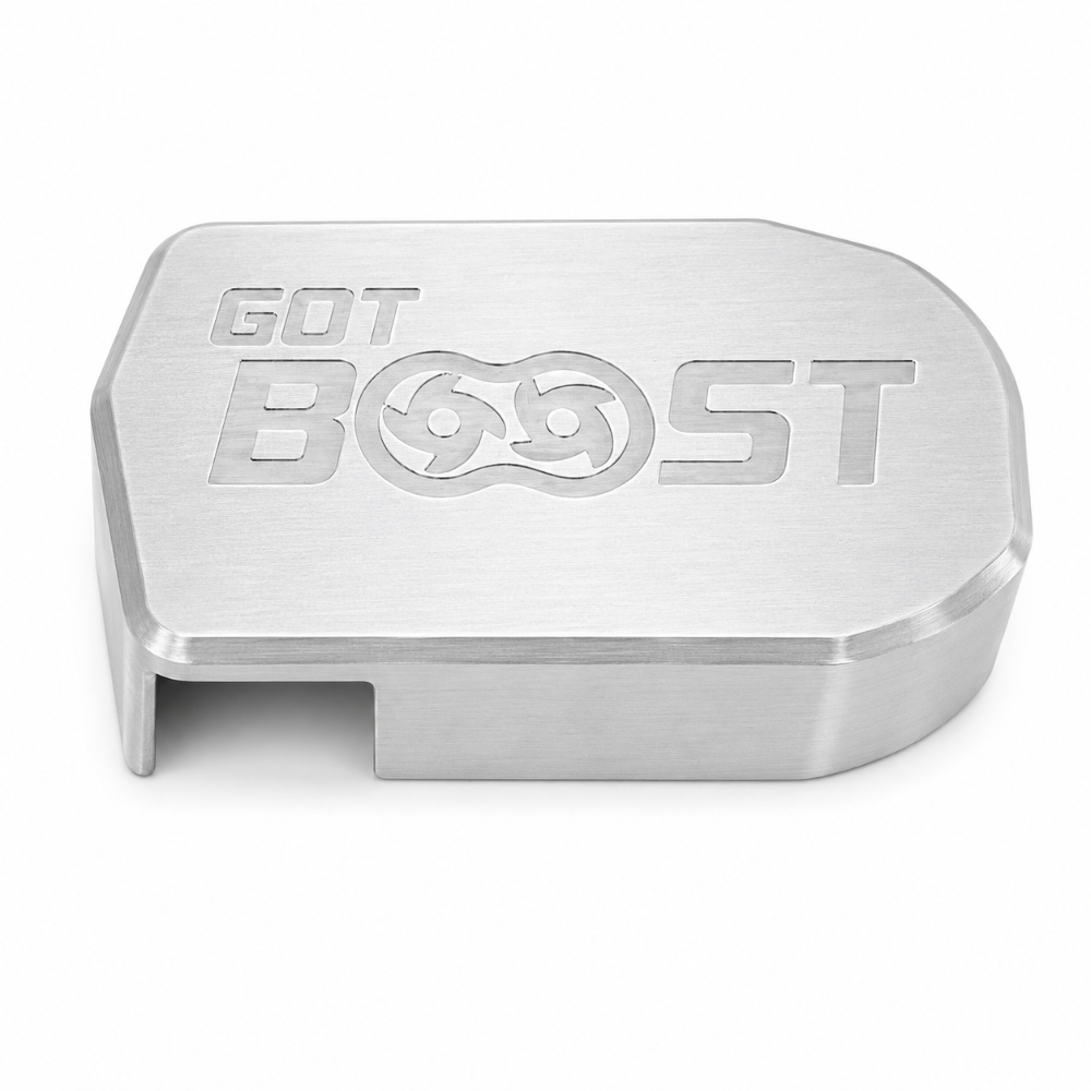 Billet Technology bypass valve cover with Got Boost engraving for Hellcat, Demon, and Trackhawk supercharger