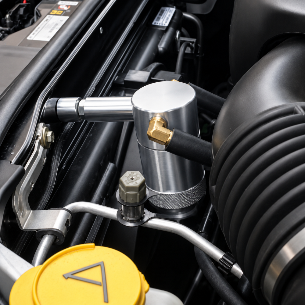 Billet Technology billet aluminum oil catch can kit for Jeep Grand Cherokee and Dodge Durango 3.6L