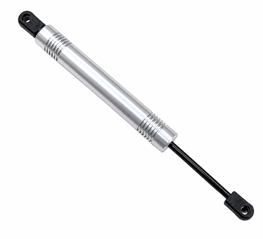 Billet Technology satin aluminum hood prop rod covers machined from 6061-T6 aircraft-grade aluminum