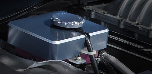 Billet Tech Supercharger Coolant Reservoir Cover Dodge Charger Challenger Hellcat - Black Ops Auto Works