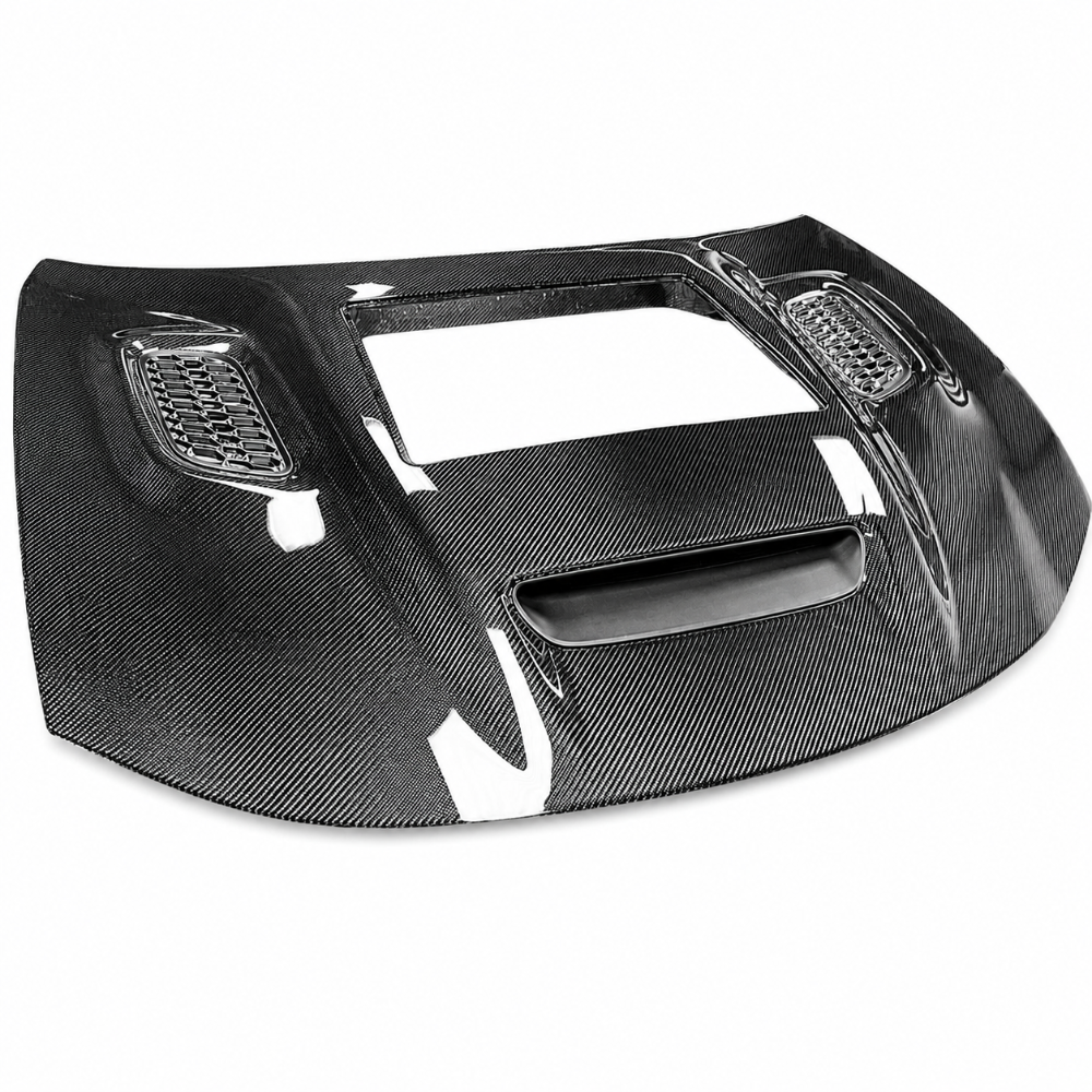 Black Ops 2015-2023 Dodge Charger Red Eye window hood with carbon fiber or fiberglass construction options