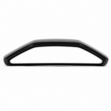 Load image into Gallery viewer, Straight on front profile of the carbon roof scoop inlet showing the open air inlet mouth