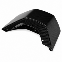 Load image into Gallery viewer, Rear three quarter view of the carbon roof scoop inlet showing the mounting flange and inner channel