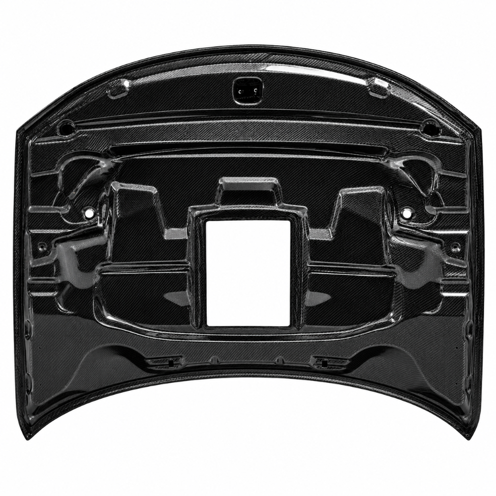 Underside view of Black Ops Demon Window Hood for 2015-2023 Dodge Charger