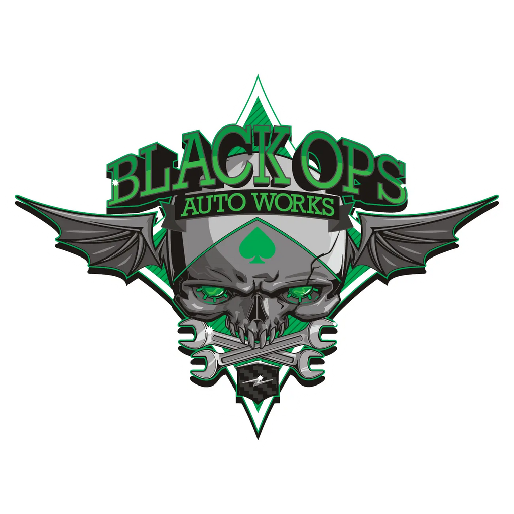 Black Ops Flyer Logo: Lime Green - Black Ops Auto Works
