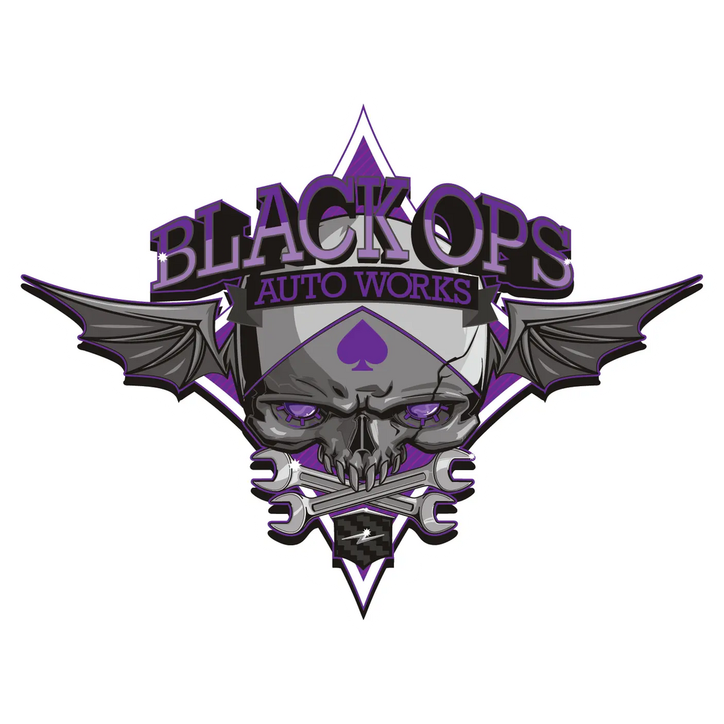 Black Ops Flyer Logo: Purple - Black Ops Auto Works