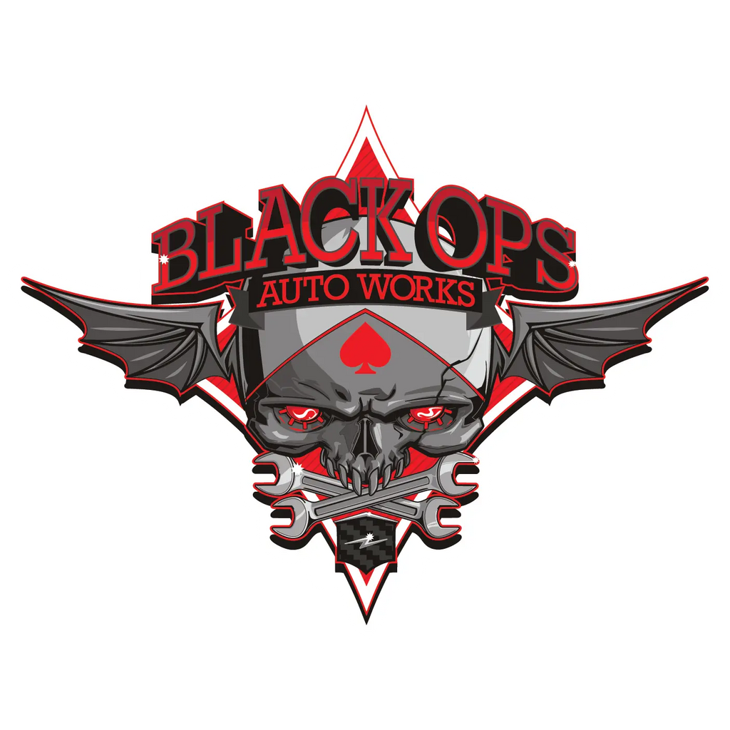 Black Ops Flyer Logo: Red - Black Ops Auto Works
