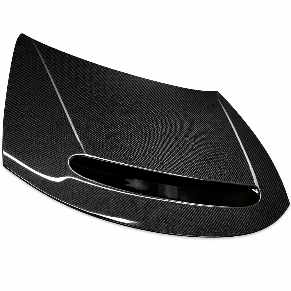 Black Ops Demon carbon fiber hood full view glossy finish