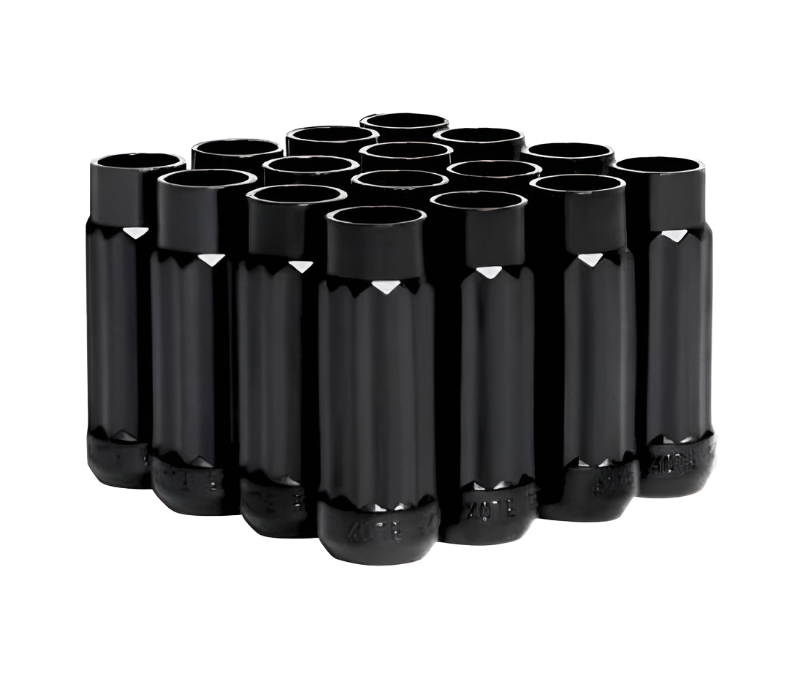 BLOX Racing 12-Sided P17 Tuner Lug Nuts 12x1.25 - Black Steel - Set of 16 - BLOX Racing BXAC-00144-BK