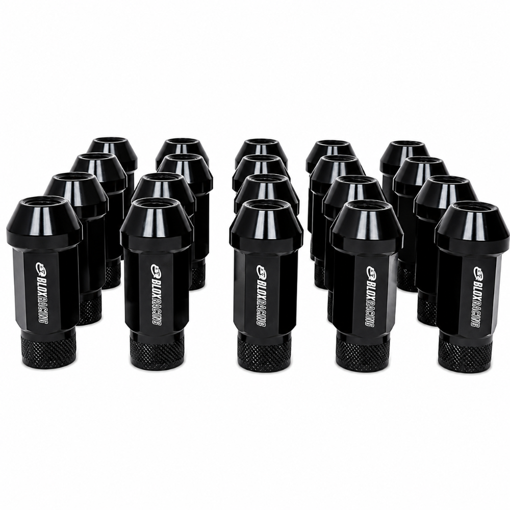 BLOX Racing BXAC-00106-SSBK black M12x1.25 forged lug nut detail