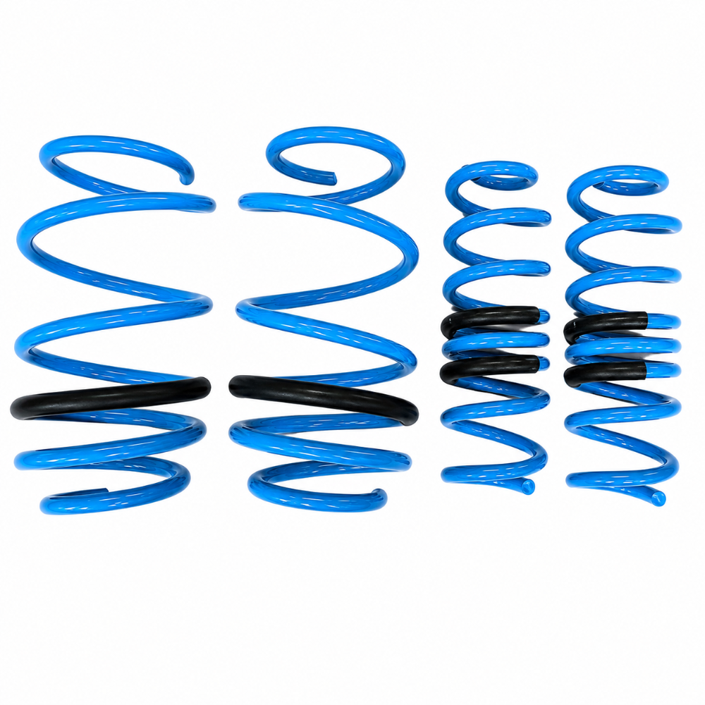 BLOX Racing BXSS-01002 blue lowering springs with black isolators for 1996-2000 Honda Civic
