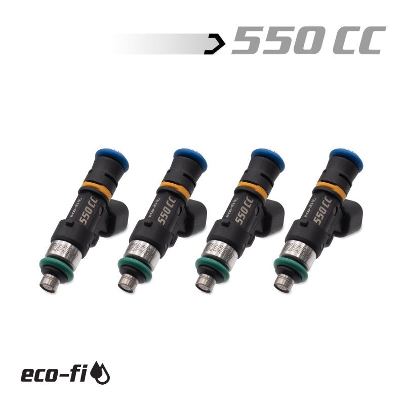 BLOBXEF-06514-550-4-BLOX Racing Eco-Fi Street Injectors 550cc/min Honda K Series (Set of 4)-Fuel Injectors - Single-BLOX Racing