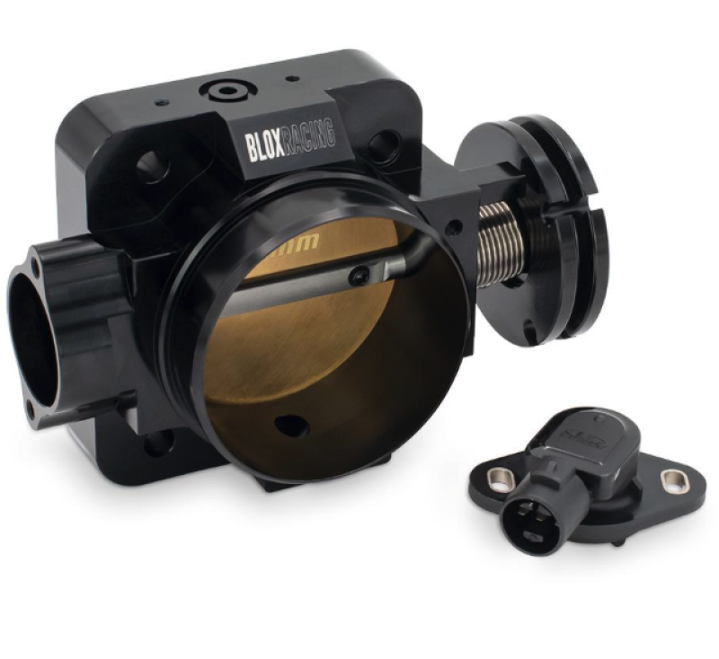 BLOBXIM-00205-BK-V2-BLOX Racing Honda B/D/H/F Series Engines 76mm Black Billet Throttle Body V2-Throttle Bodies-BLOX Racing