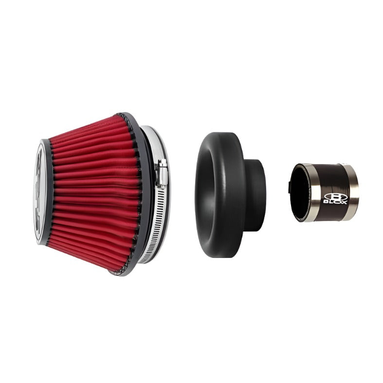 BLOX Racing Shorty Performance 5in Air Filter w/3in Velocity Stack and Coupler Kit - Black Ops Auto Works
