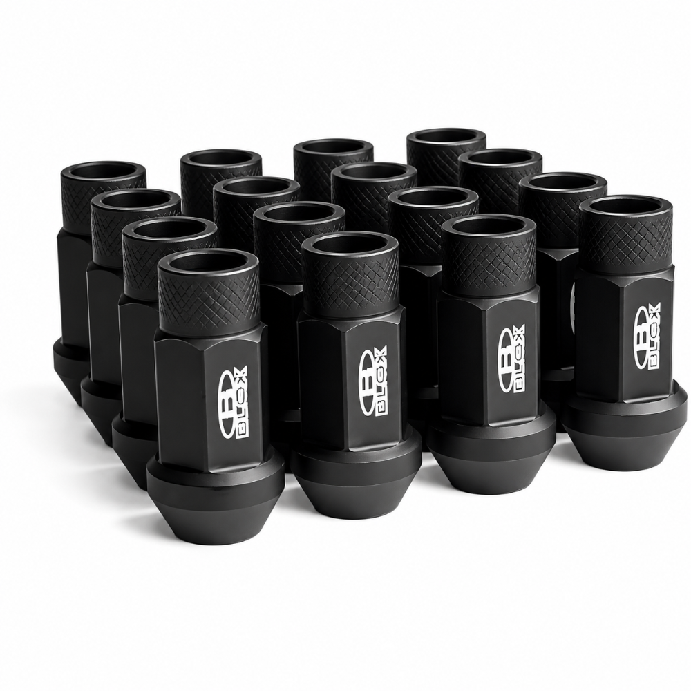 BLOX Racing Street Series black forged lug nuts M12x1.25 set of 16