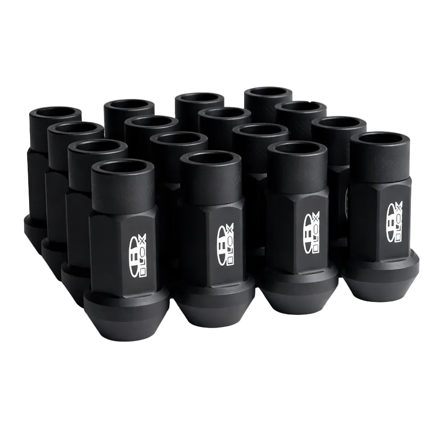 BLOX Racing Street Series Forged Lug Nuts - Flat Black 12 x 1.25mm - Set of 20 (New Design) BLOX Racing BLOBXAC-00107-SSFB