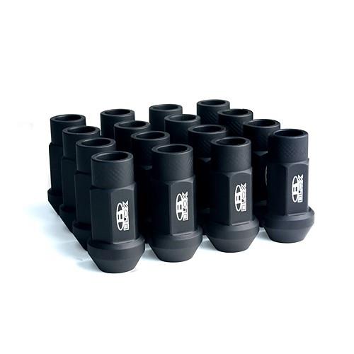 BLOX Racing Street Series Forged Lug Nuts - Flat Black 12 x 1.5mm - Set of 20 (New Design) BLOX Racing BLOBXAC-00104-SSFB
