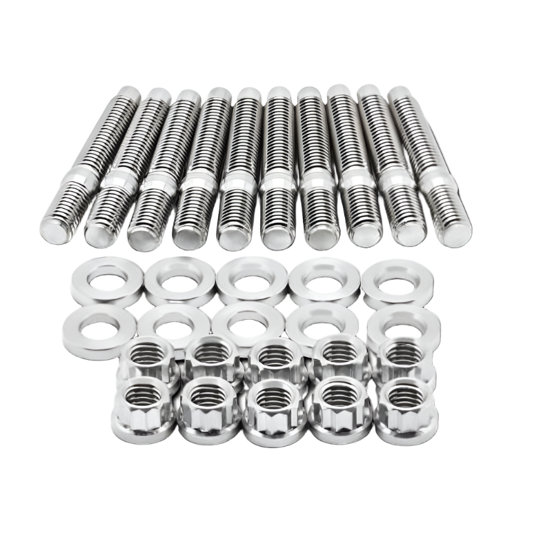 BLOX Racing SUS303 Stainless Steel Exhaust Manifold Stud Kit M8 x 1.25mm 45mm in Length - 9-piece - Black Ops Auto Works