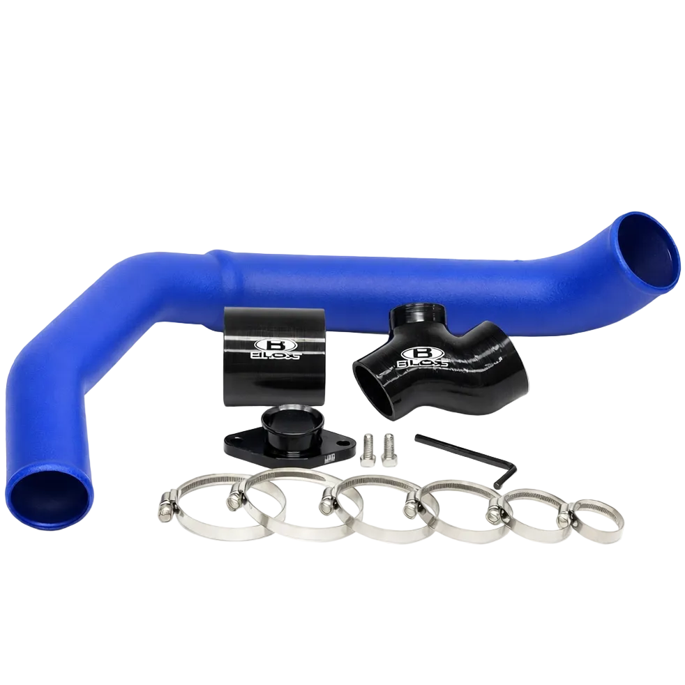 BLOX Racing blue charge pipe kit full view