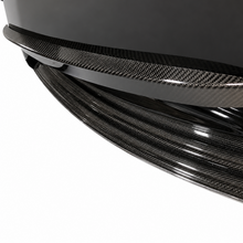 Load image into Gallery viewer, Carbon fiber weave and UV gel coat detail on Jeep Grand Cherokee trunk latch cover