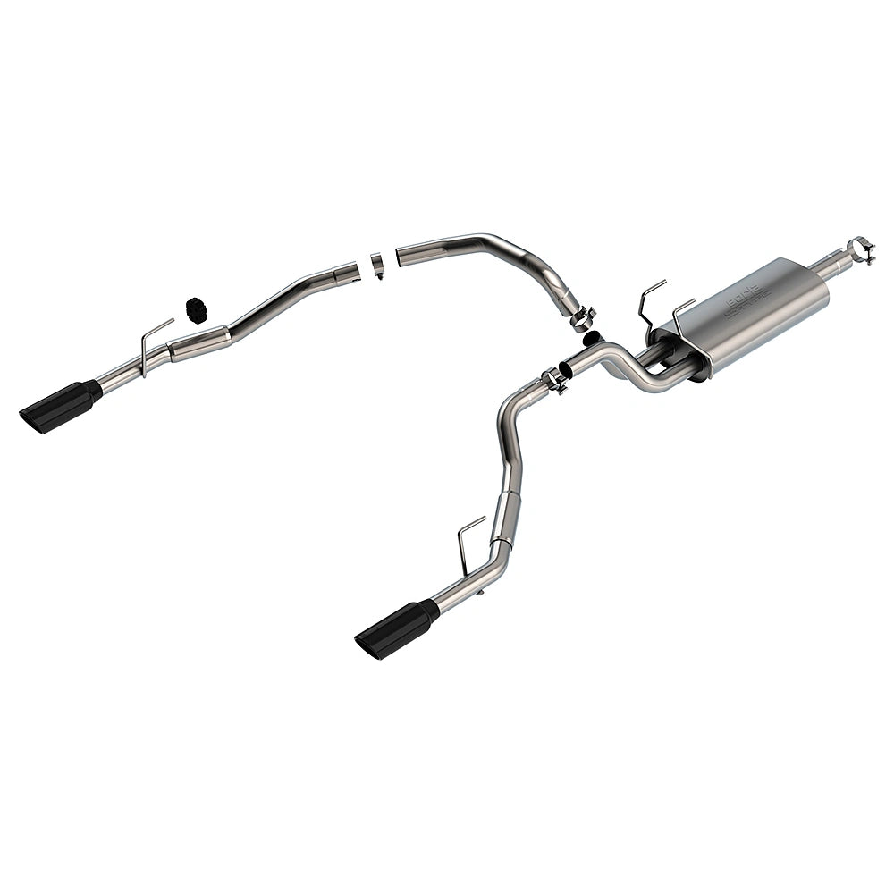 Borla 09-17 Dodge Ram 1500 5.7L V8 3in to Dual 2.5in Single Round Rolled Angle-Cut S-type Exhaust - Borla 140308BC