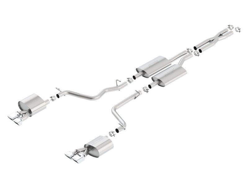 Borla 11-14 Dodge Challenger 3.6L AT/MT RWD 2Dr Single Split Rear Exit Rectangle Tip Catback Exhaust-Borla-BOR140482
