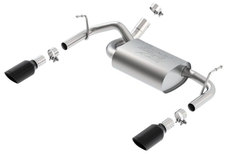 Borla 12-14 Jeep Wrangler JK 2/4Dr Rr Section ATAK Single Square Rlld Angle-Cut Black Chrome Exhaust-Borla-BOR11860BC