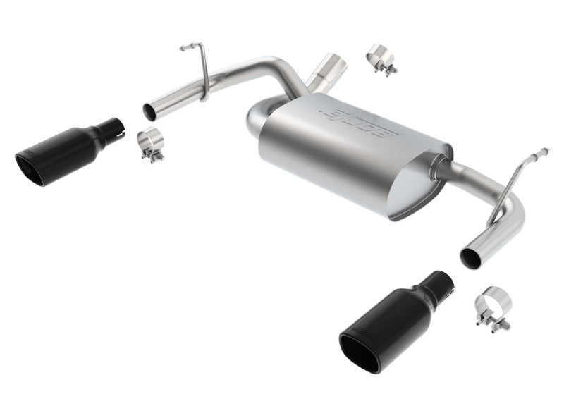 Borla 12-16 Jeep Wrangler 3.6AT/MT 4WD 2+4DR S/ SQ /RL/AC SR 2.5in, 2in Tip 3.5 sqx8 Black Chrome-Borla-BOR11834BC