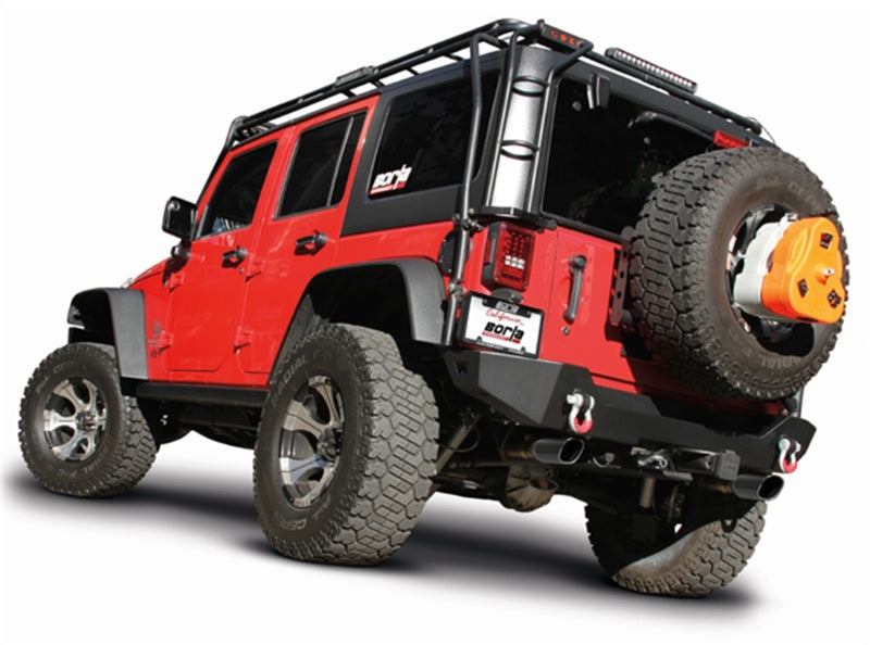 Borla 12-16 Jeep Wrangler 3.6L AT/MT 4DR 4WD S SQ RL AC SR 2.5in 2in TIP 3.5inx3.28in Black Chrome-Borla-BOR140459BC