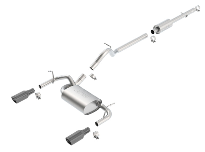 Borla 12-16 Jeep Wrangler 3.6L AT/MT 4DR 4WD S SQ RL AC SR 2.5in 2in TIP 3.5inx3.28in Black Chrome-Borla-BOR140459BC