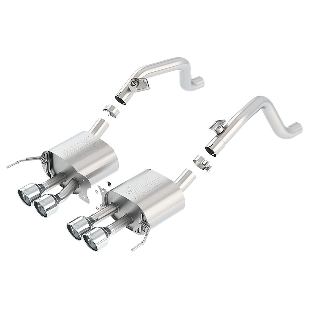 Borla 14-15 Chevy Corvette C7 w/o AFM w/o NPP Atak Rear Section Exhaust Quad Rd RL Tips - Borla 11881