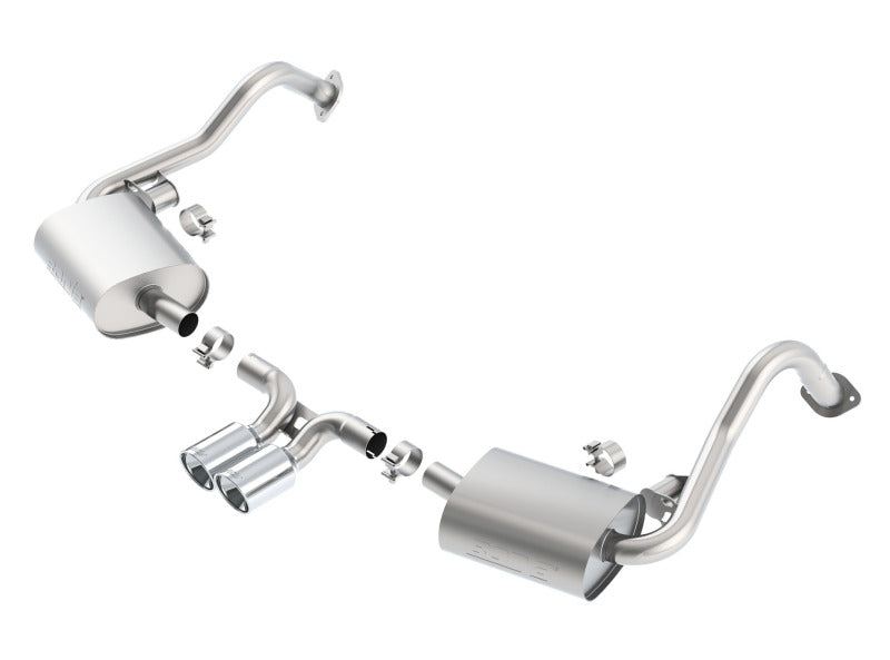 Borla 14-15 Porsche Cayman/Boxster (981) RWD 2Dr Dual Center Rear Exit Catback 4in Tip Exhaust Sys-Borla-BOR140534