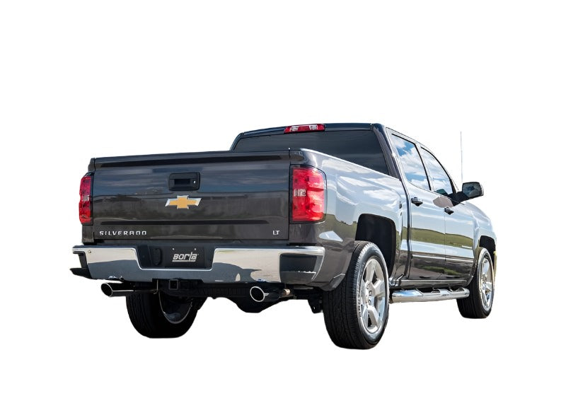 Borla 14 Silv/Sierra 1500 C/B Touring Exh/2.75in in muff 2.25inout 4inTIp SS Rear Exit-Borla-BOR140535