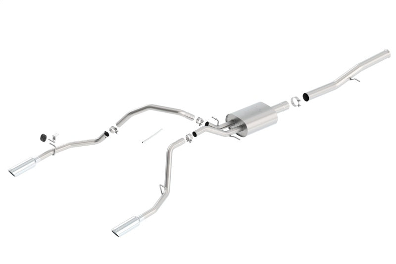 Borla 14 Silv/Sierra 1500 EC Std/CC Short 143.5in WB ATAK Single Split Rear Exit Cat-Back Exhaust-Borla-BOR140572