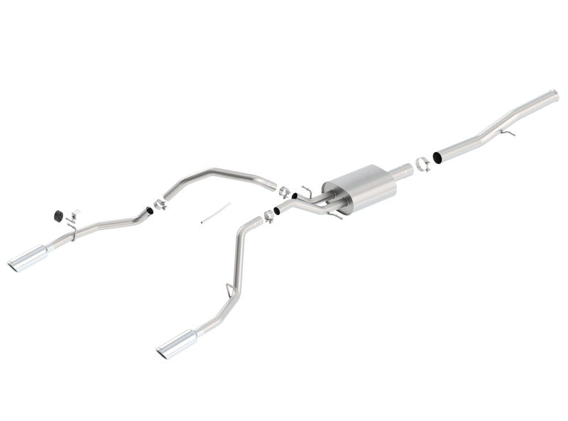 Borla 14 Silv/Sierra 1500 EC Std/CC Short 143.5in WB Touring Single Split Rear Exit Cat-Back Exhaust-Borla-BOR140570
