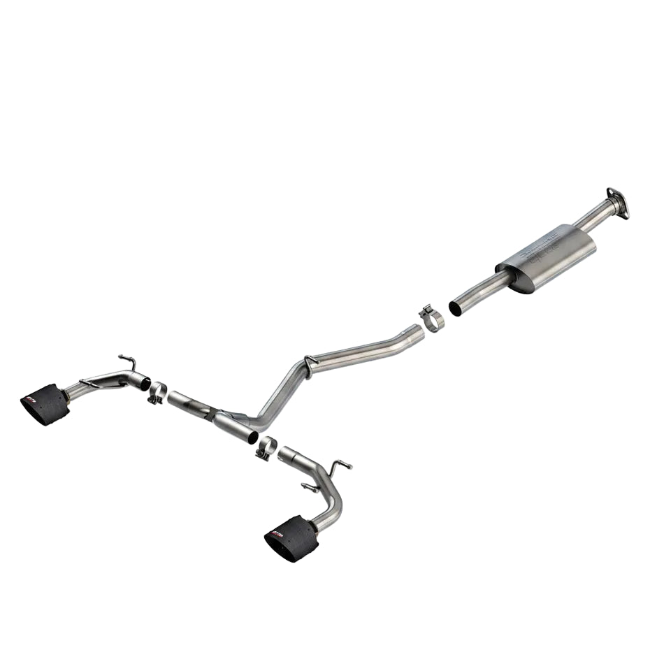 Borla 140909CFBA S-Type cat-back exhaust with muffler, Y-pipe, tailpipes, clamps and carbon-fiber tips