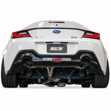 Load image into Gallery viewer, Rear view of a Subaru BRZ with Borla S-Type cat-back exhaust and carbon-fiber tips installed