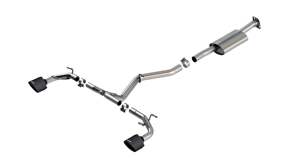 Borla 140910CFBA ATAK cat-back exhaust with muffler, Y-pipe, tailpipes, clamps and carbon-fiber tips