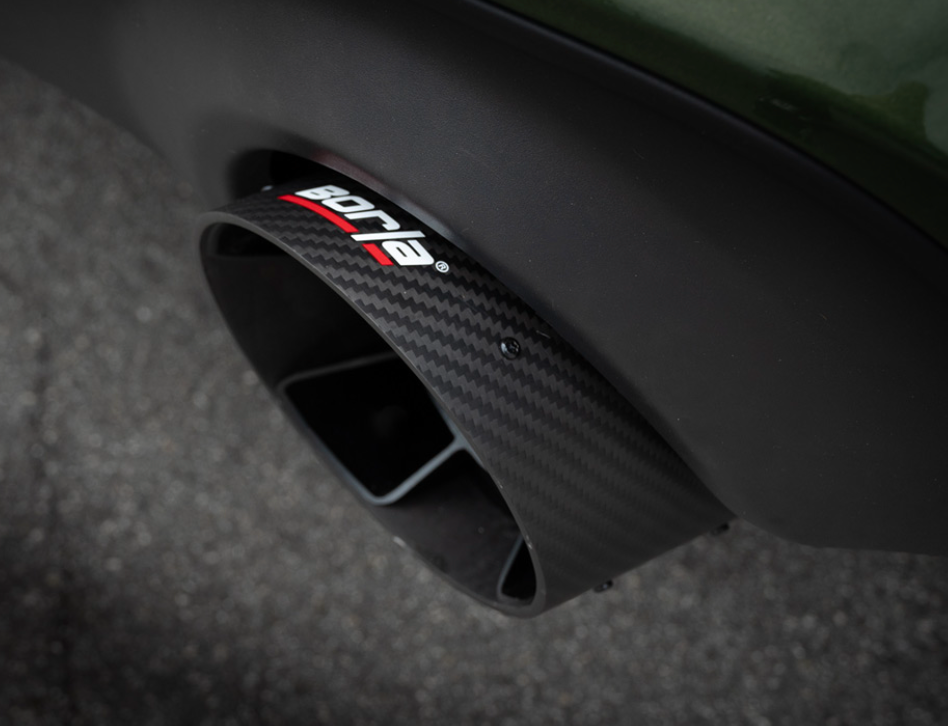 Borla 15-24 Dodge Charger V8 / 2023 Chrysler 300C T-304 SS Tips 5in Outlet - Carbon / Black Anodized-Borla-BOR60729CFBA
