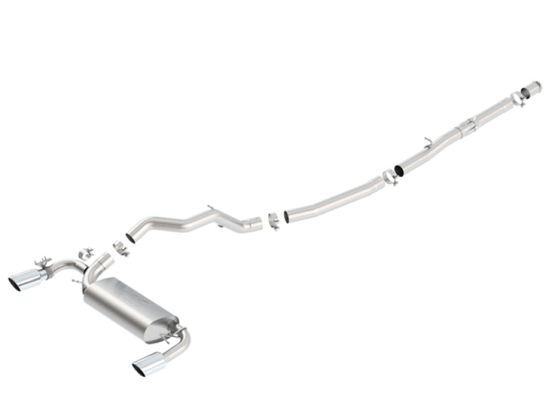 Borla 16-17 Ford Focus RS 2.3L MT Round Angle-Cut Tips Split Rear Exit ATAK Catback Exhaust-Borla-BOR140730