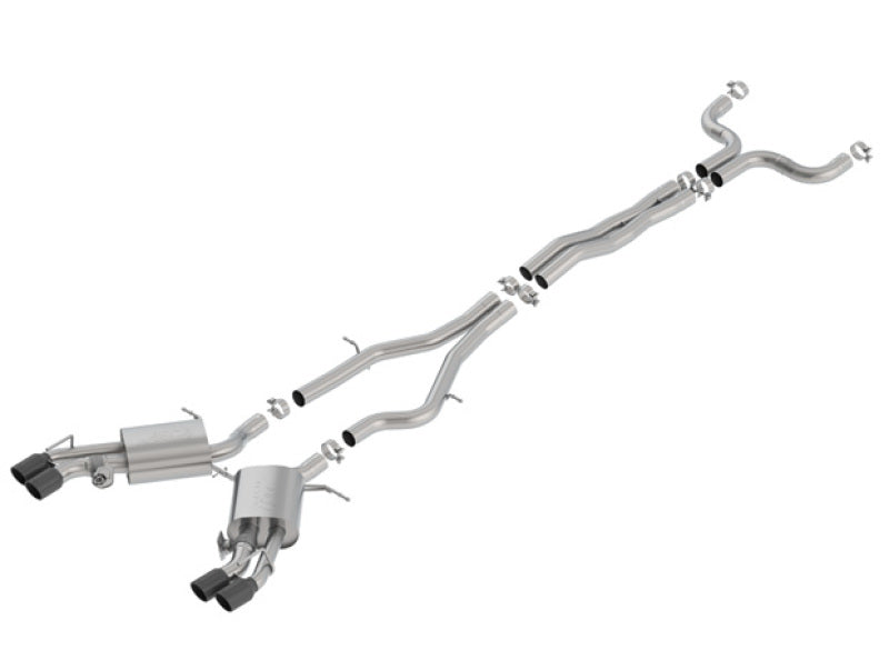 Borla 16-18 Cadillac CTS-V 6.2L V8 2.75in Diameter S Type Catback Exhaust w/ Valves Black Chrome Tip-Borla-BOR140754BC