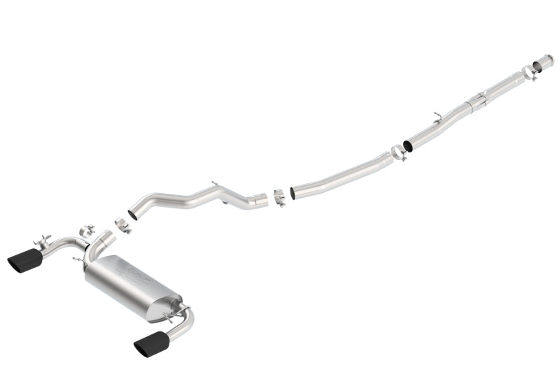 Borla 16-18 Ford Focus RS 2.3L MT AWD ATAK Catback Exhaust w/ Black Chrome Tip-Borla-BOR140730BC